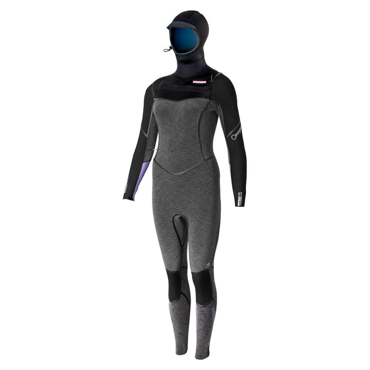 Muta invernale PROLIMIT OXYGEN STEAMER FZ 6/4 FTM TR HOOD BLACK/LAVENDER