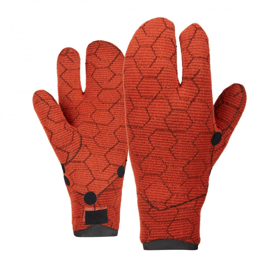 Guanti in neoprene per kitesurf Mystic Supreme Glove Lobster neri da 5mm interno Kitepoint.shop Malcesine