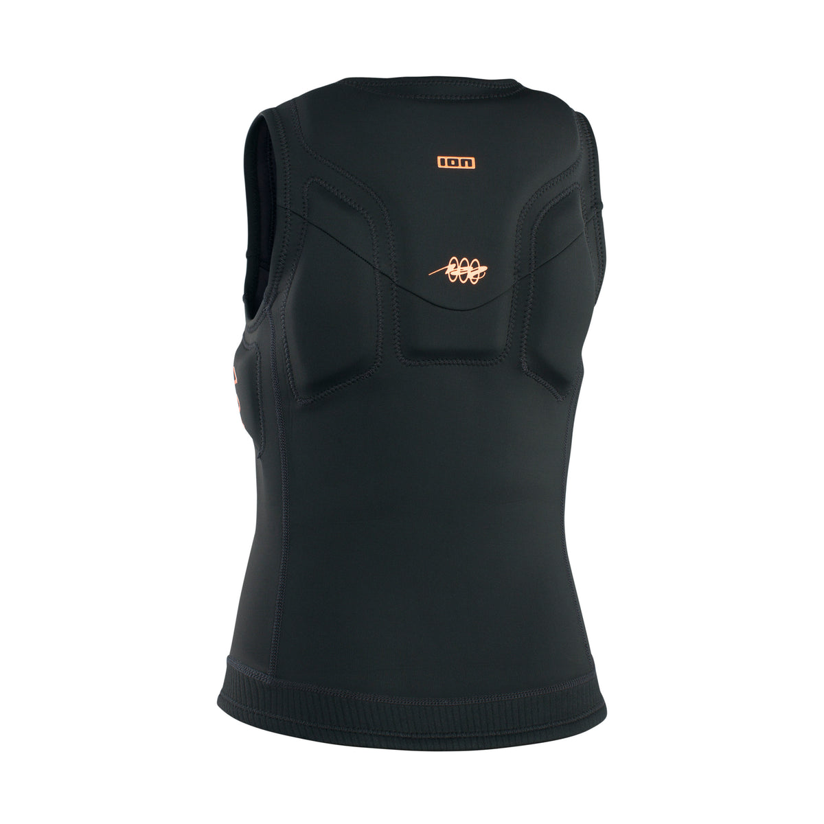 Giubbino protettivo galleggiante da donna per kitesurf Ion Ivy Vest nero dietro Kitepoint.shop a Malcesine