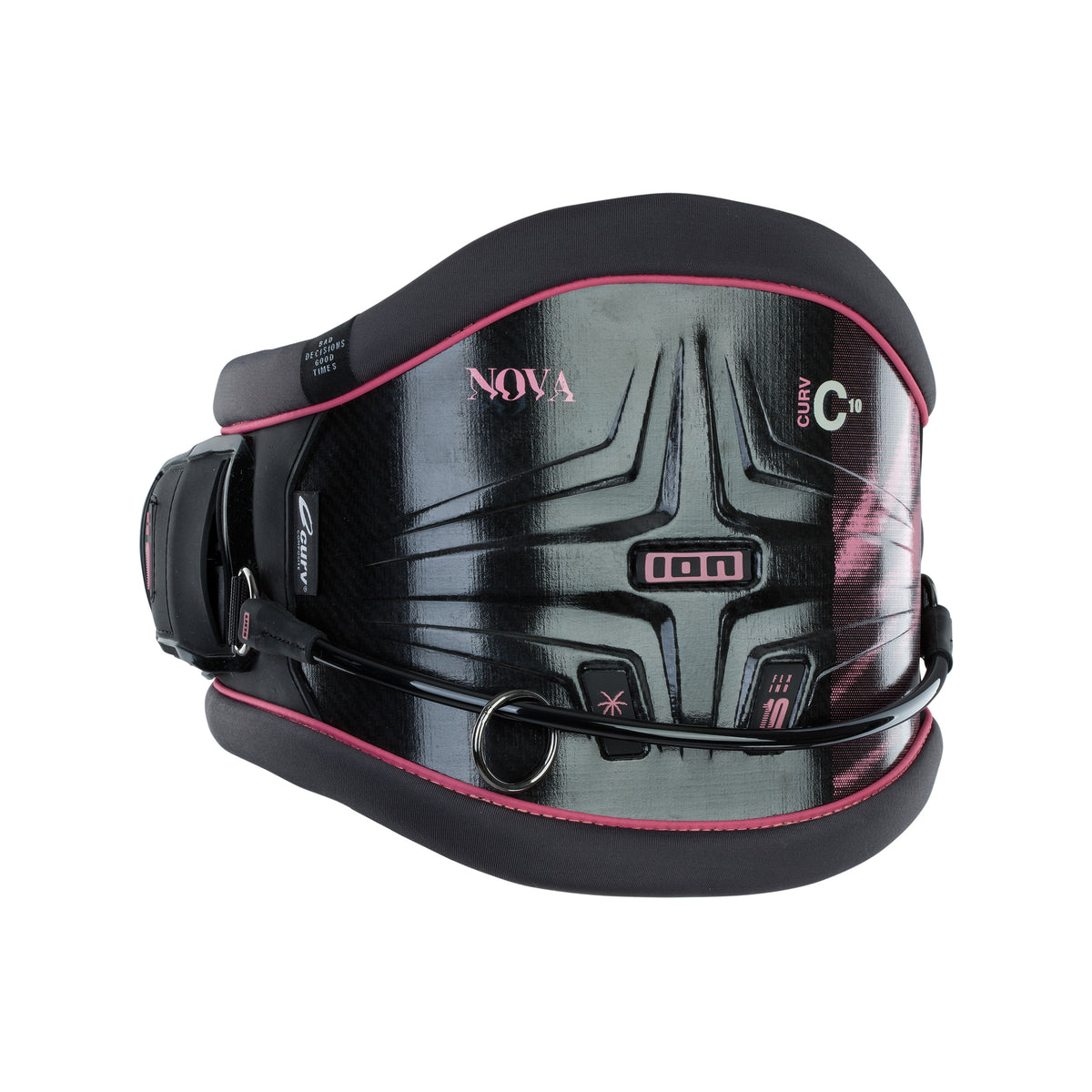 ION NOVA CURV 10 BLACK rigid kitesurf harness