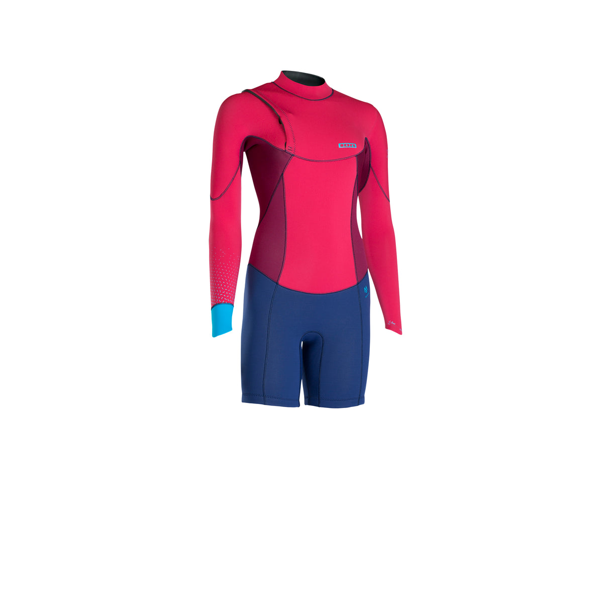 ION MUSE SHORTY ZIPLESS LS 2.5 women's summer wetsuit RASPBERRY/BLUE